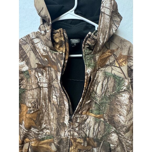 Berne Outdoor Realtree Camo Hooded Jacket XL Youth Fleece Lined - Picture 3 of 15